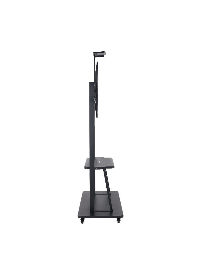 Olsenmark Movable TV Stand OMLB1300 with Projector Bracket – Supports 50” to 100” LED & LCD TVs, VESA 100×100 to 900×600 mm, Set-Top Box Shelf, Smooth Rolling Wheels, Heavy-Duty Design, Black - Image 3