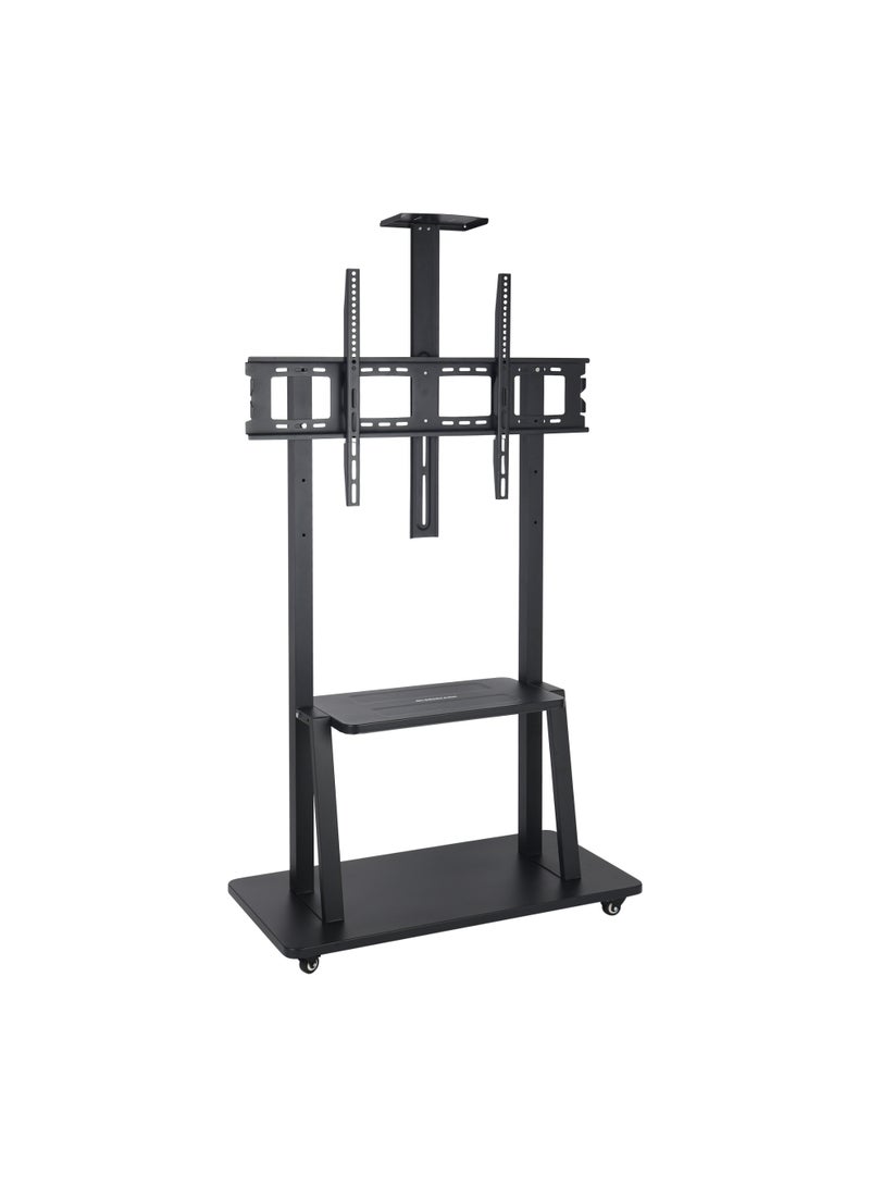 Olsenmark Movable TV Stand OMLB1300 with Projector Bracket – Supports 50” to 100” LED & LCD TVs, VESA 100×100 to 900×600 mm, Set-Top Box Shelf, Smooth Rolling Wheels, Heavy-Duty Design, Black - Image 2