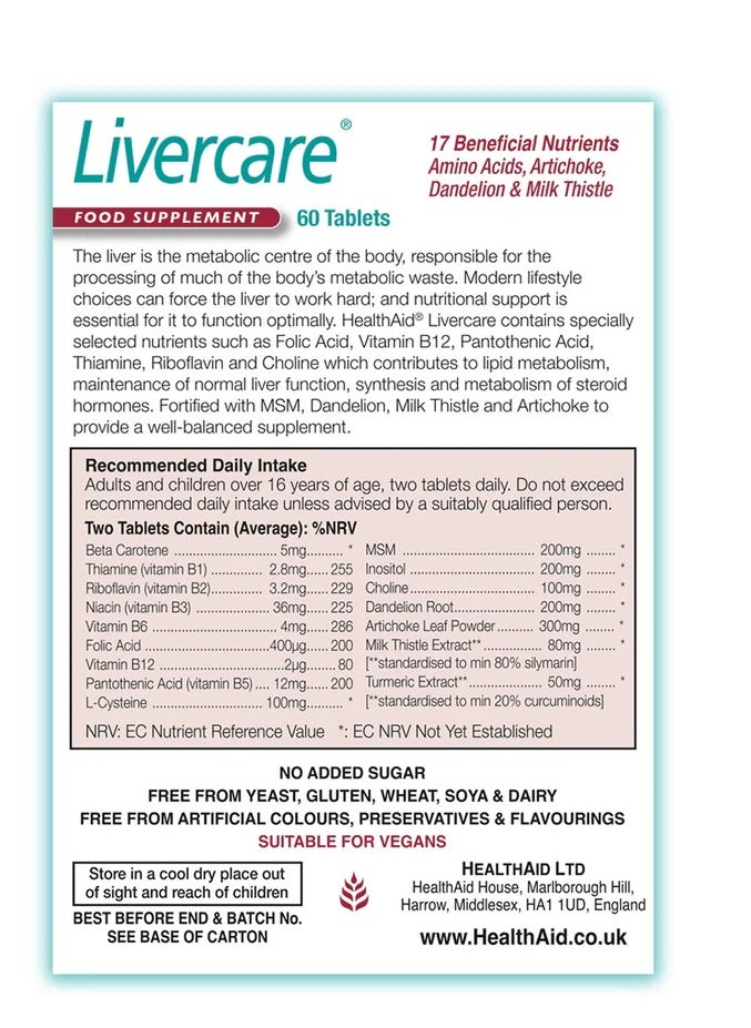 HealthAid Livercare® 60's Tablets  - Image 2