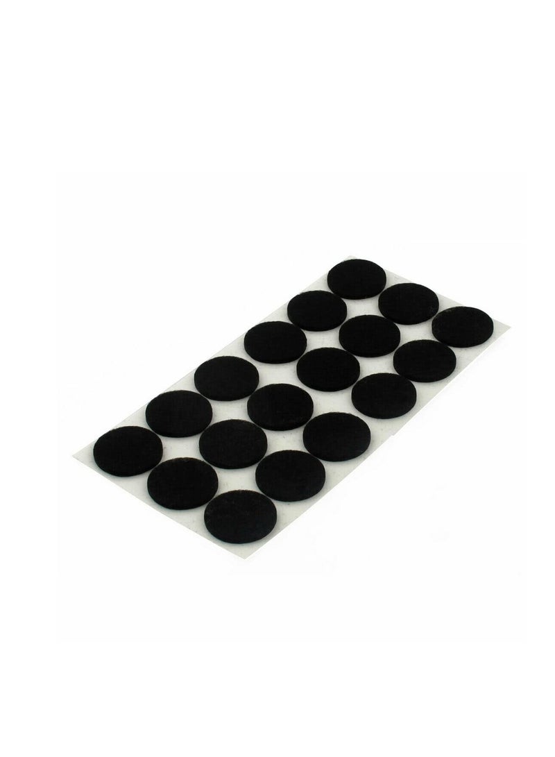 KNP KNP Furniture Leg Protector Pads (Felt Pads) Self Ashesive Anti Slip Bumper Black Color Round 6Pcs Card 30MMX40MM - Image 1