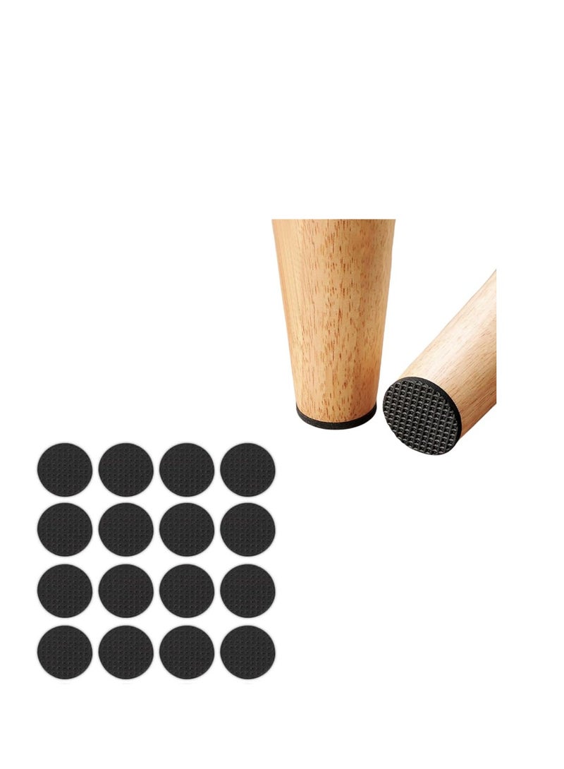 KNP KNP Furniture Leg Protector Pads (Felt Pads) Self Ashesive Anti Slip Bumper Black Color Round 6Pcs Card 30MMX40MM - Image 2