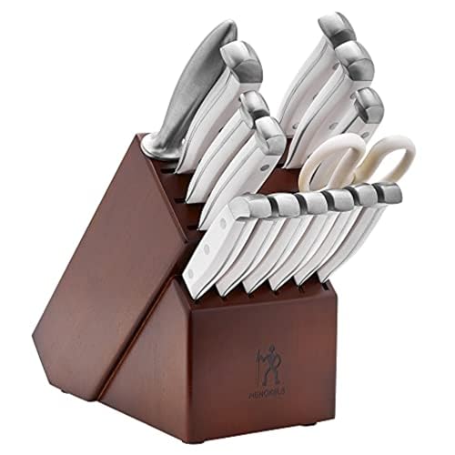 HENCKELS Statement Razor-Sharp 15-Piece White Handle Knife Set with Block, German Engineered Knife Informed by over 100 Years of Mastery - Image 1