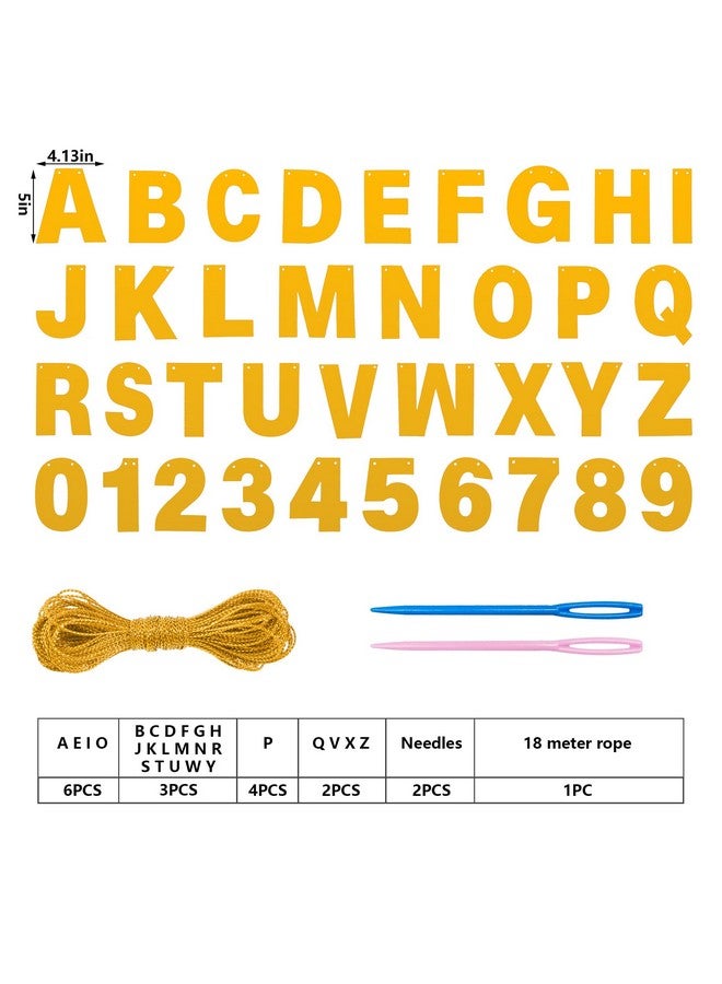 mifengda DIY Banner Kit with Letters Bright Gold Customizable Birthday Banners Graduation Banner Custom Party Hanging Banners for Graduation Wedding Party Baby Shower Decoration (Bright Gold) - Image 4