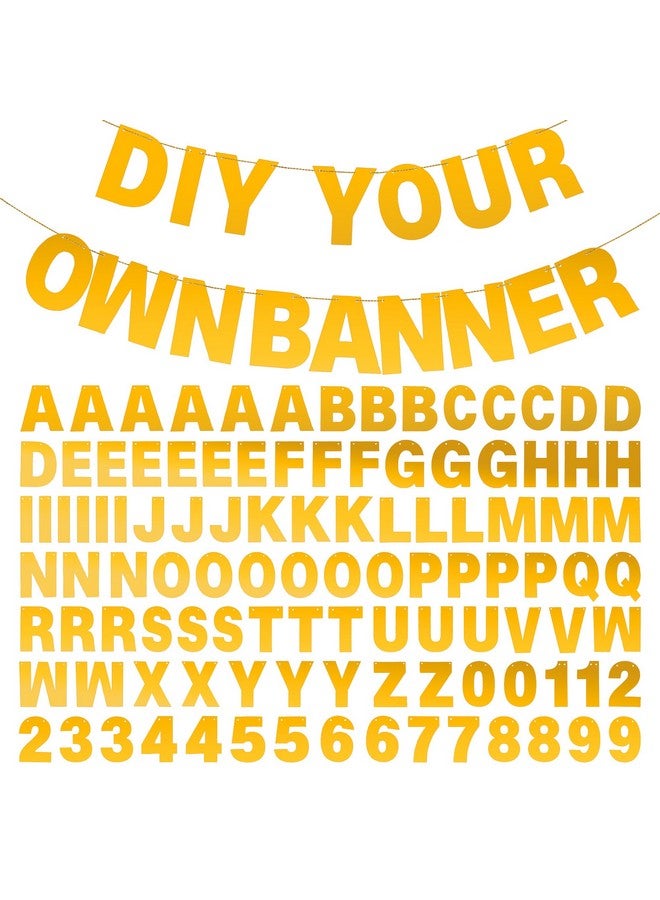 mifengda DIY Banner Kit with Letters Bright Gold Customizable Birthday Banners Graduation Banner Custom Party Hanging Banners for Graduation Wedding Party Baby Shower Decoration (Bright Gold) - Image 1