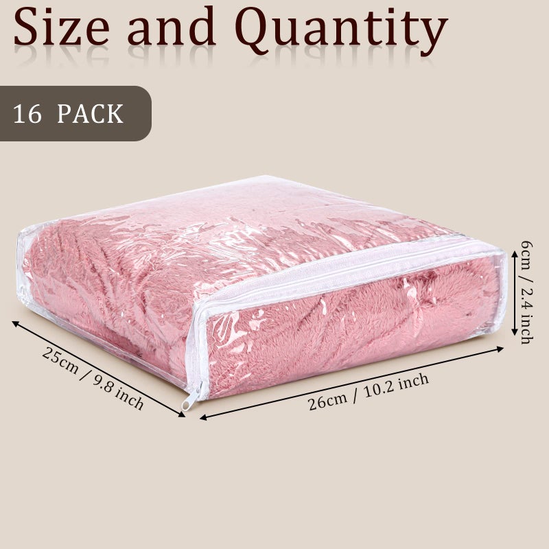 Kingdder 16 Pcs Clear Zippered Storage Bags Plastic Sweater Bags with Zipper 12 x 12 x 4 Inch Vinyl Sheet Organizer and Storage for Clothing Blankets Sheet Linen Bed Pillow Cube Organizer - Image 2