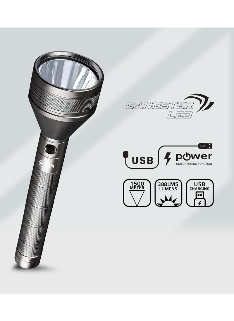 Mr. Light - Super Bright LED Flashlight Torch  1500 Meter Coverage Best Performance High Quality Battery USB Charger 3 Hours Operating Time - Image 1