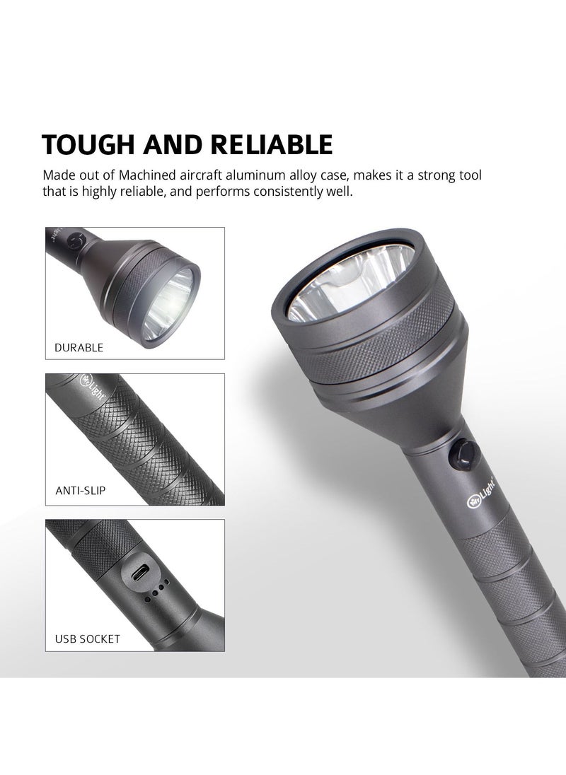 Mr. Light - Super Bright LED Flashlight Torch  1500 Meter Coverage Best Performance High Quality Battery USB Charger 3 Hours Operating Time - Image 1