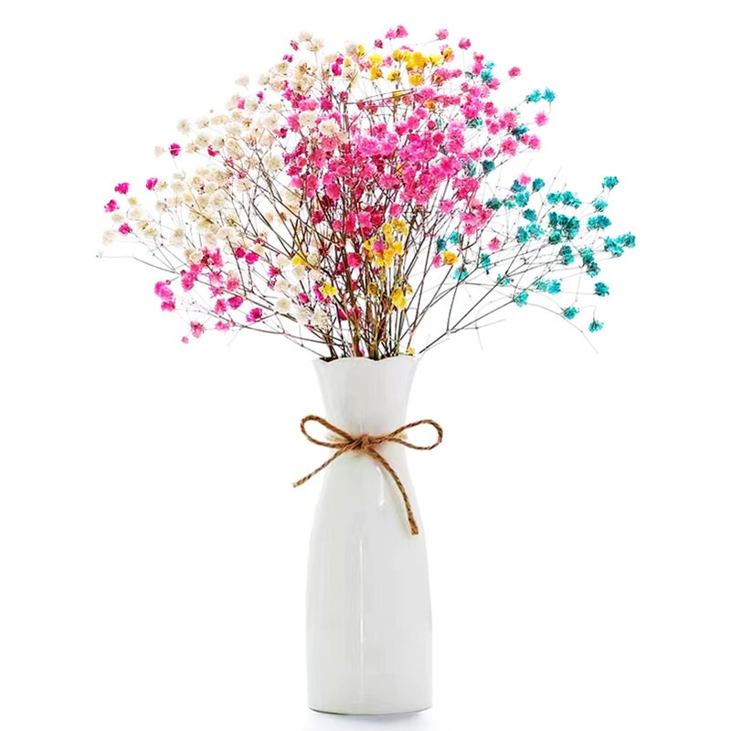 Valemoon Boho Ceramic Vase with Rope, 8.2" H, Rustic Flower Vase Classic Style for Dried Flowers Fresh Flowers, Fit for Fireplace Bedroom Kitchen Living Room Centerpieces Office Desk - Image 1