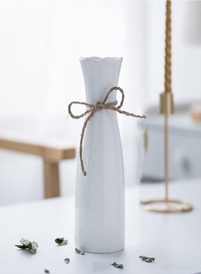 Valemoon Boho Ceramic Vase with Rope, 8.2" H, Rustic Flower Vase Classic Style for Dried Flowers Fresh Flowers, Fit for Fireplace Bedroom Kitchen Living Room Centerpieces Office Desk - Image 5