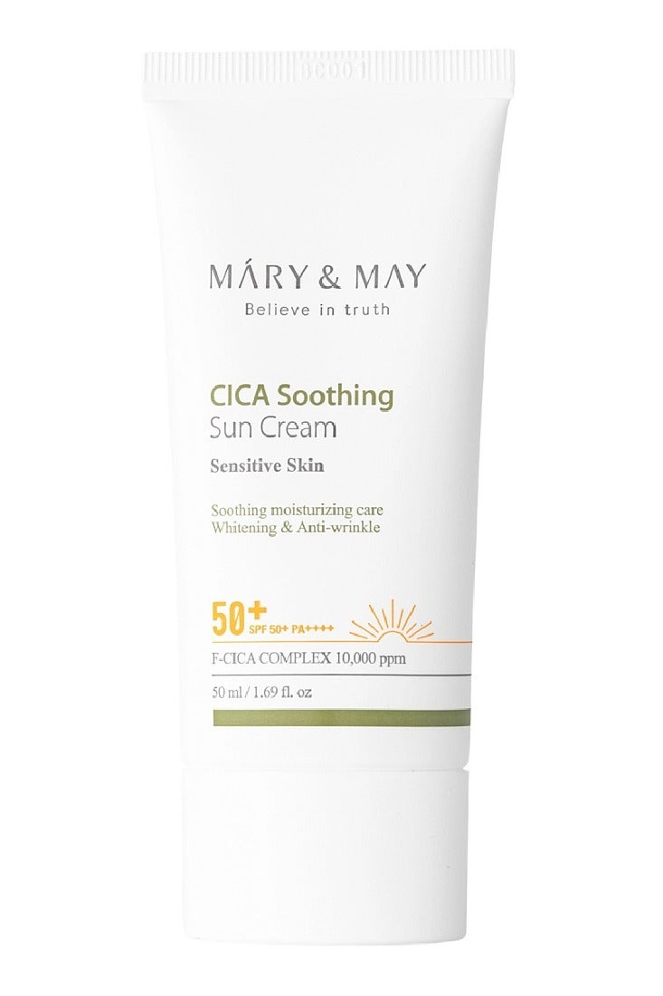 MARY & MAY Máry & May Cica Soothing Sun Cream - for Sensitive Skin SPF50+ 50ml - Image 1