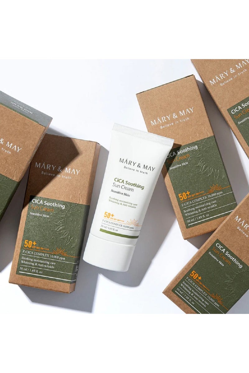 MARY & MAY Máry & May Cica Soothing Sun Cream - for Sensitive Skin SPF50+ 50ml - Image 4