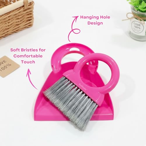 Solitude Small Broom Brush and Dustpan Set Desktop Broom Sweep Cleaning Brush Dust Remover Pan Car Keyboard Cleaning Household Dust Pan - Image 2