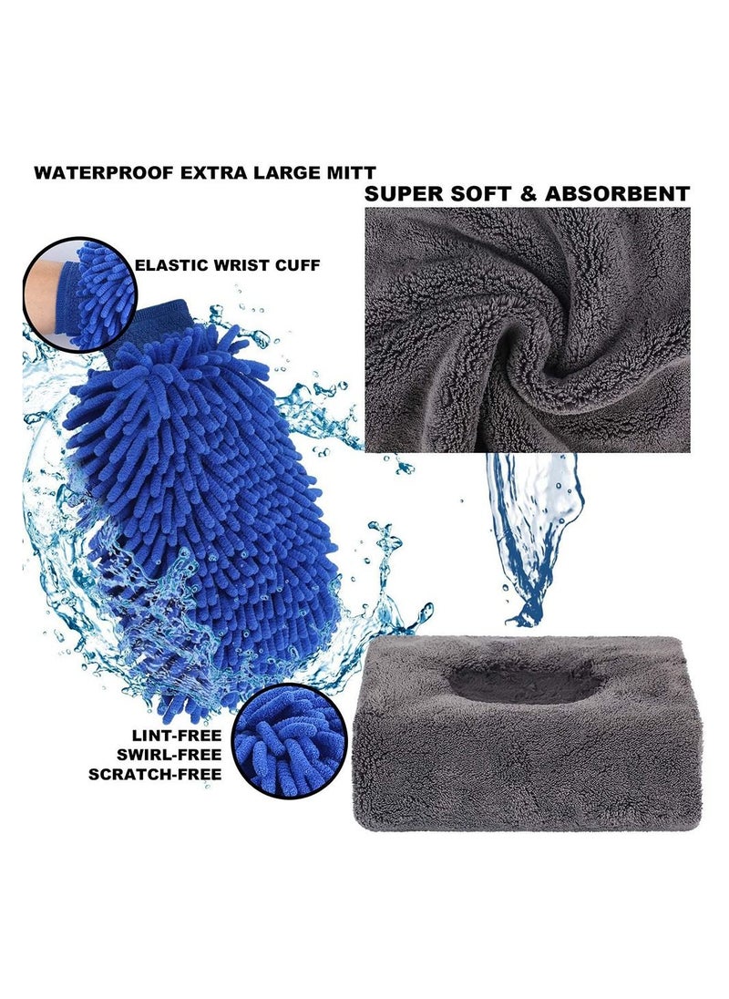 Sharpdo 15-Pieces Set Microfiber Towels Car Wash Cleaning Tool Kit Detailing Brush  - Image 4