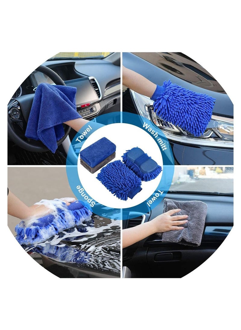 Sharpdo 15-Pieces Set Microfiber Towels Car Wash Cleaning Tool Kit Detailing Brush  - Image 3
