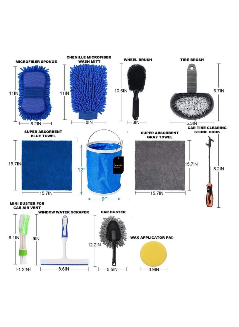 Sharpdo 15-Pieces Set Microfiber Towels Car Wash Cleaning Tool Kit Detailing Brush  - Image 2
