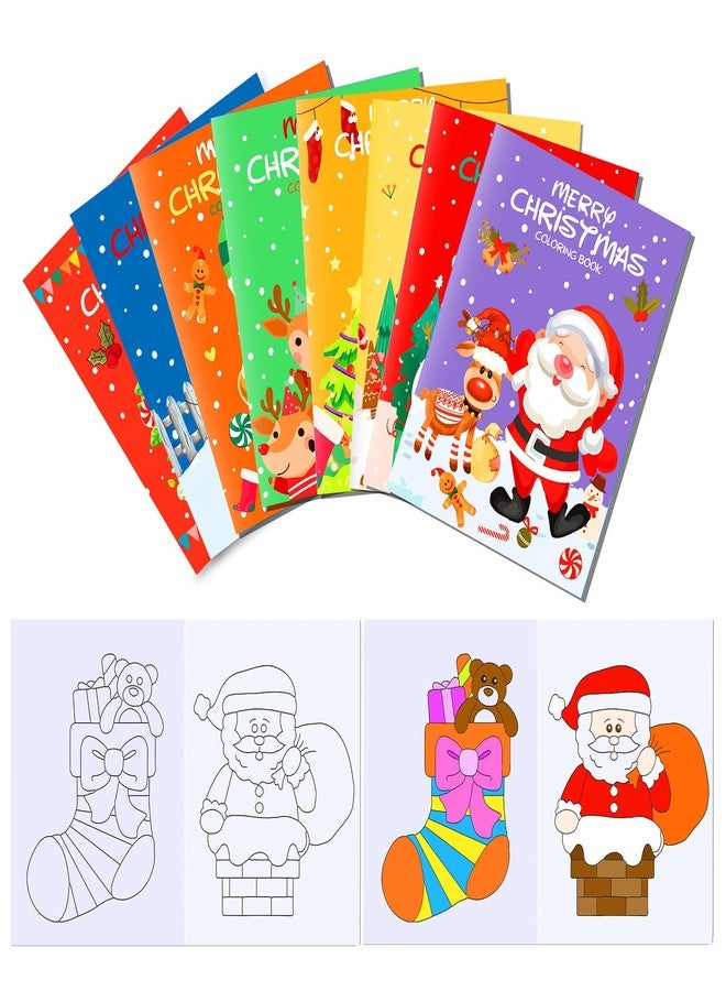 Qpout 16 Christmas Coloring Books Bulk for Kids Party Favors Xmas Mini Coloring Booklets DIY Art Drawing Book Set for Christmas Party Goodie Bag Filler School Kids Activity Supplies - Image 1