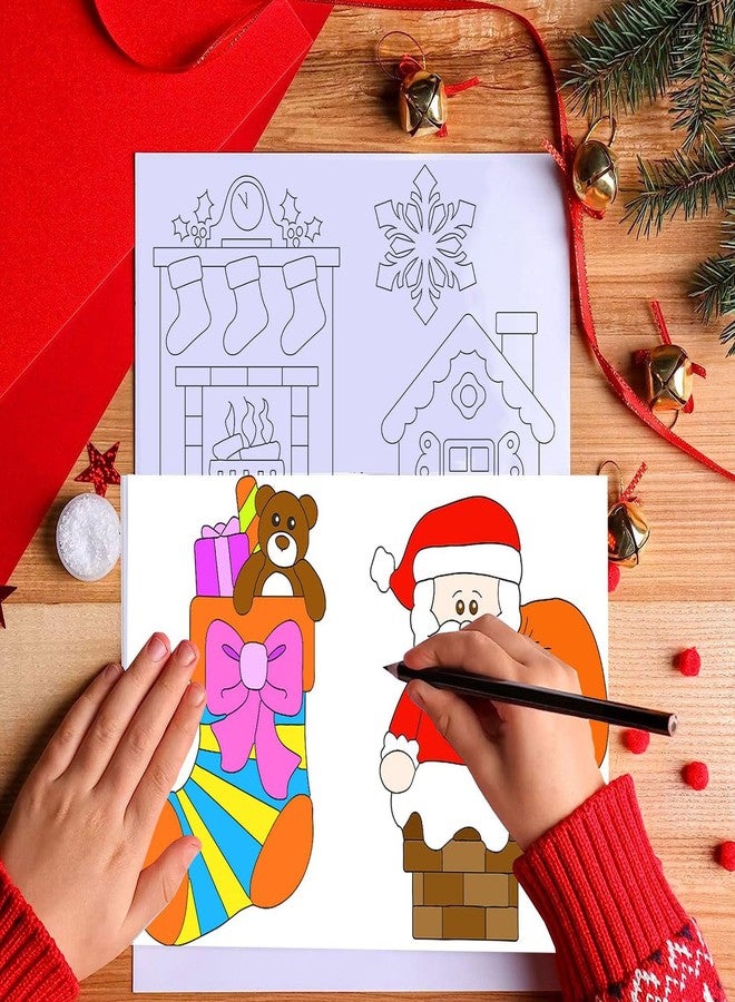 Qpout 16 Christmas Coloring Books Bulk for Kids Party Favors Xmas Mini Coloring Booklets DIY Art Drawing Book Set for Christmas Party Goodie Bag Filler School Kids Activity Supplies - Image 2