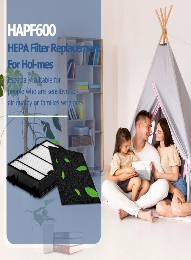 NISHCON HAPF600 HEPA Filters for Holmes HAP616, HAP633, HAP653, HAP726, HAP756, HAP759, HAP8615, HAP8650, HAP9726 Air Purifier, Replace HAPF600TCS (3 HEPA Filters& 3 Carbon Filters) - Image 2