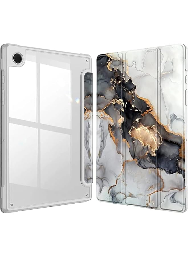 erorex Stylish Hybrid Slim Case For Samsung Galaxy Tab A8 10.5 Inch 2022 Sm-X200 X205 X207 - Shockproof Auto Wake Sleep Clear Back Shell Elegant Cloudy Marble Design  - Image 1