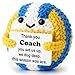 Weming Coach Mini Crochet Volleyball Plush with Story Sign Handmade 4inch YearEnd Thank You Stocking Stuffer Secret Santa Team Desk Dcor - Image 2