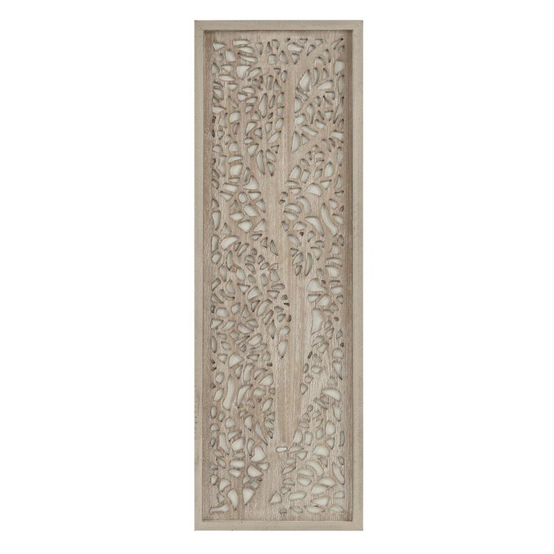 Madison Park Laurel Wall Art - Laser Cut Carved Botanical Tree Branches, Genuine Fir Wooden Framed, Rustic Finish - Modern Farmhouse DÃ©cor for Living Room, Ready to Hang Panel, 12 x 36", Grey - Image 1