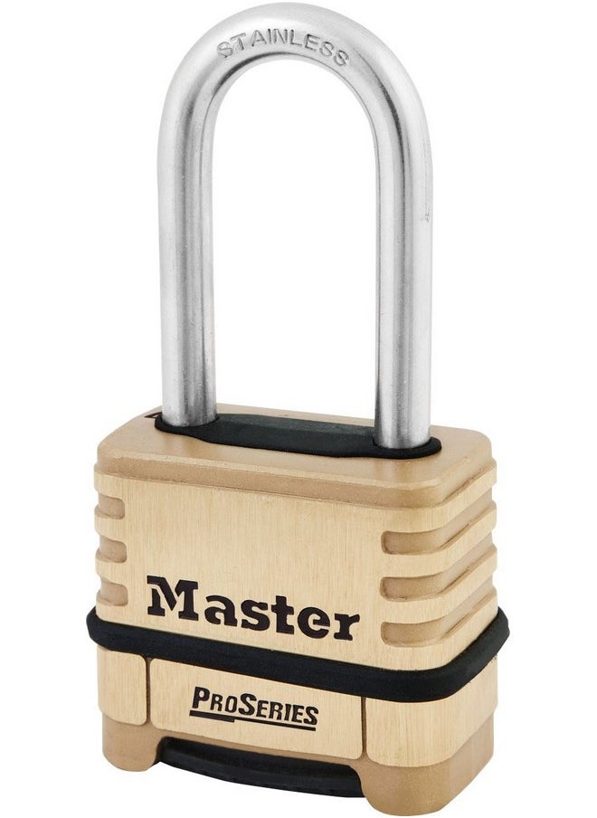 Master Lock Master Lock 1175LHSS ProSeries Set Your Own Combination Lock, 2-1/4" Wide, Brass  - Image 1