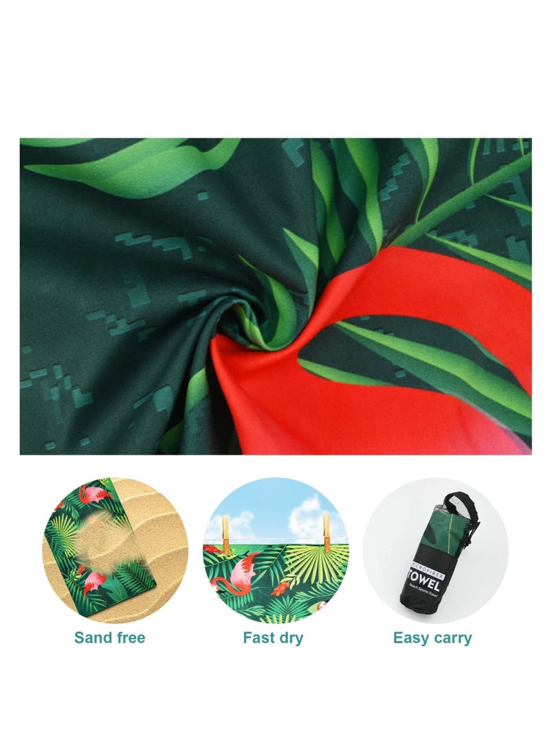 Beach Towel, Quick Dry Sand Free Lightweight Microfibre Beach, Camping Towels, Hawaiian Pool Towel for Travel, Swimming, Holiday(Green, 160 x 80cm) - Image 3