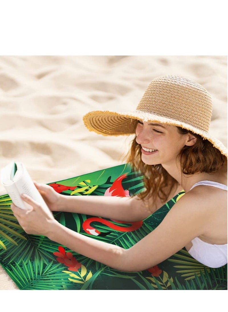 Beach Towel, Quick Dry Sand Free Lightweight Microfibre Beach, Camping Towels, Hawaiian Pool Towel for Travel, Swimming, Holiday(Green, 160 x 80cm) - Image 5