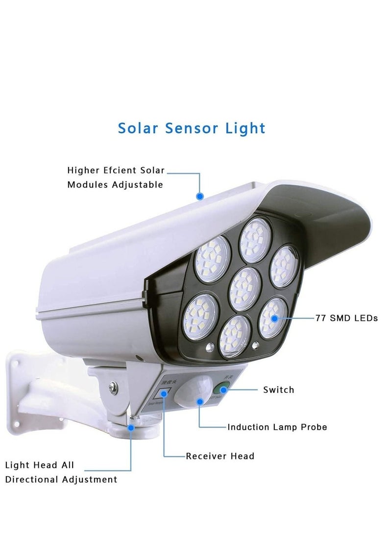 ELTRAZONE Solar Wall-mounted Light with Remote Control Auto Infrared Motion ​Sensor Light simulation Surveillance CCTV Light Roatable Angle Adjustable Wall Light for Outdoor Corridor Pathway Diwali Diya(2 Pack) - Image 4