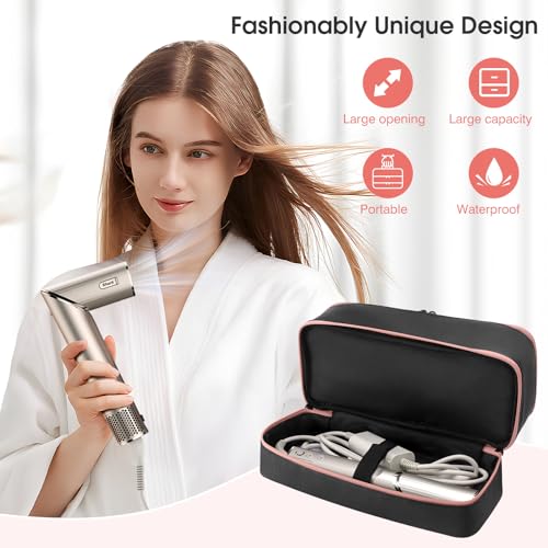 Adworte Travel Carrying Case for Hair Dryer for Shark FlexStyle Hair Dryer Bag Double-Layer Beauty Styler Organizer Hair Tool Storage Bag Hairdryer Accessories Black Case - Image 5