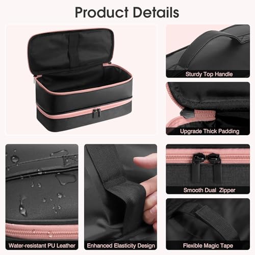 Adworte Travel Carrying Case for Hair Dryer for Shark FlexStyle Hair Dryer Bag Double-Layer Beauty Styler Organizer Hair Tool Storage Bag Hairdryer Accessories Black Case - Image 3