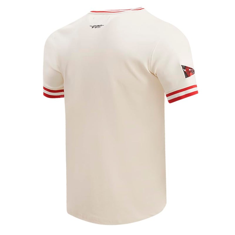 Pro Standard Mens NBA Chicago Bulls Retro Classics Short Sleeve Tee Eggshell/Red M - Image 2