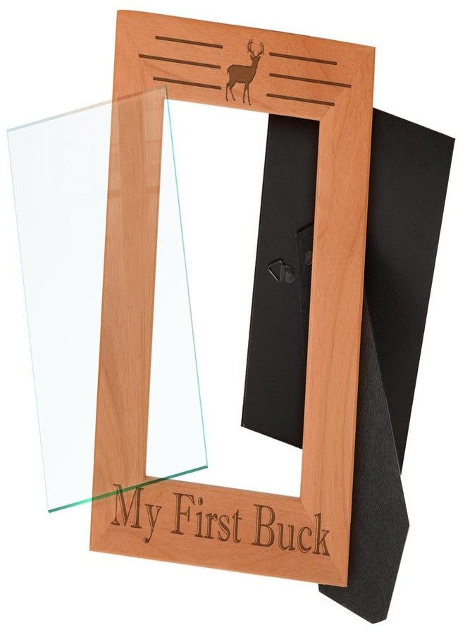 ذيس وير إطار صور ThisWear هدية صيد غزلان، أول غزال لي، هدية للصياد، إطار صور محفور على الخشب مقاس 5x7 بوصة - Image 4