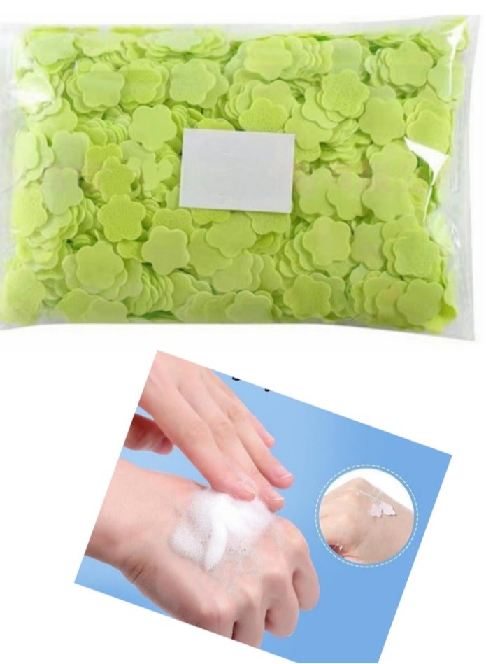 1000 PCS Portable Mini Soap Sheets, Disposable Soap Paper Sheets, Hand Washing Bath Scented Paper for Home Travel Camping and Outdoor Activities Green Jasmine Scented  - Image 1