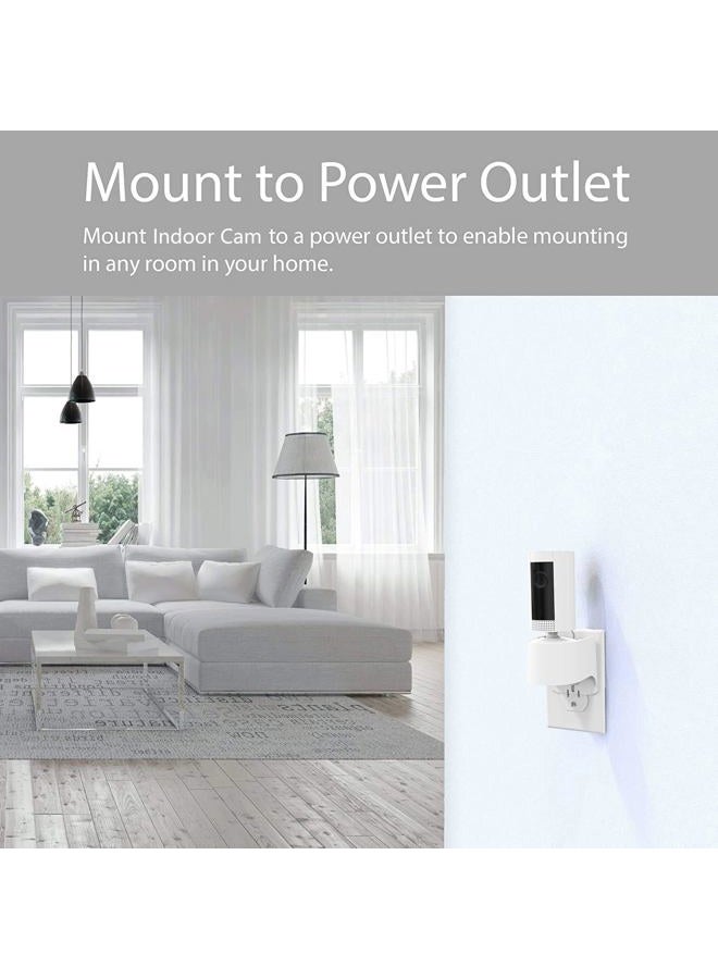 Pefecon Outlet Mount for Ring Indoor Cam (2nd Gen and 1nd Gen), 2 Pack Plug-in Wall Mount Stand with Power Adapter, 360 Degree Swivel and Space Saving Design (Ring Camera are Not Included) - Image 4