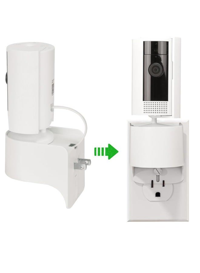 Pefecon Outlet Mount for Ring Indoor Cam (2nd Gen and 1nd Gen), 2 Pack Plug-in Wall Mount Stand with Power Adapter, 360 Degree Swivel and Space Saving Design (Ring Camera are Not Included) - Image 3