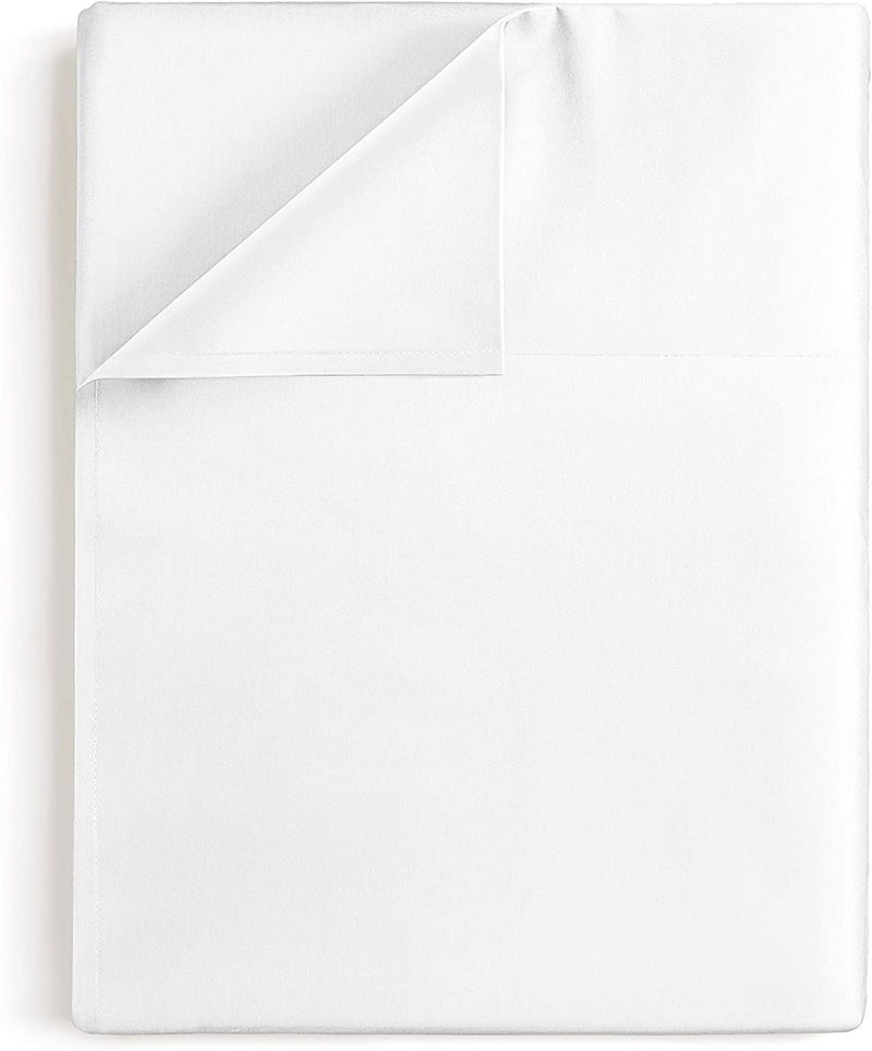 Sofrito by Comfi Cotton Bedsheet 100% Cotton (54"x90") Small Single Plain Solid White [Without Pillow Cover] - 210 TC Percale Finish Cotton Fabric - Image 1