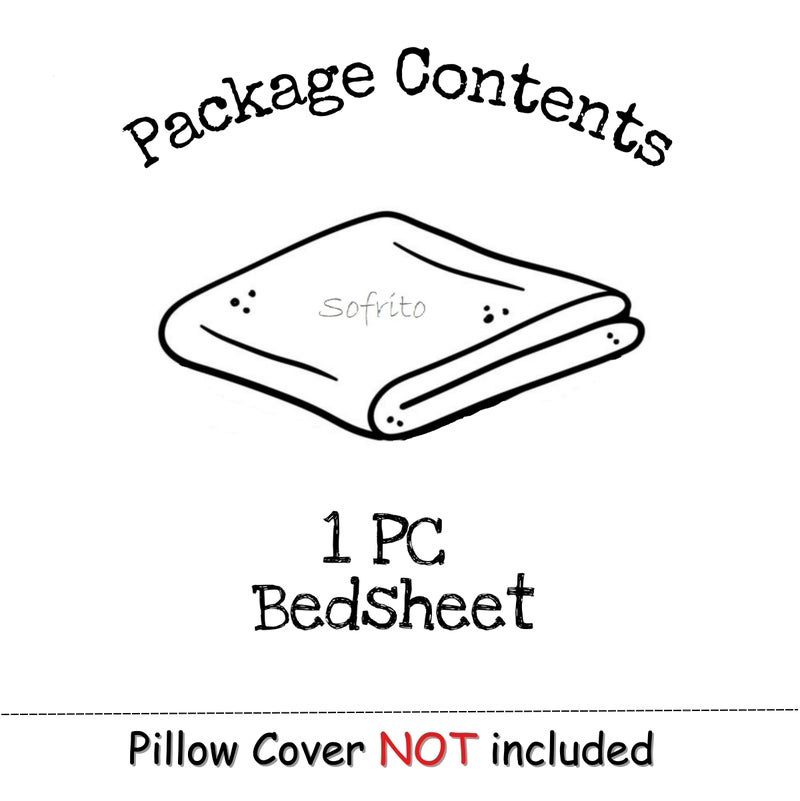 Sofrito by Comfi Cotton Bedsheet 100% Cotton (54"x90") Small Single Plain Solid White [Without Pillow Cover] - 210 TC Percale Finish Cotton Fabric - Image 2