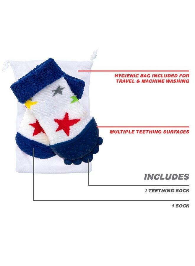 Nuby Nuby Soothing Teether Sock, Blue Stars, 5" - Image 3