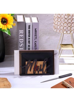 Jetec Mail Holder Cutout Metal Letter Holder Tabletop Mail Organizer With Letter Opener For Home Office School Envelope Bill Filling Paper Document Storage(Black Artistic Font)  - Image 4