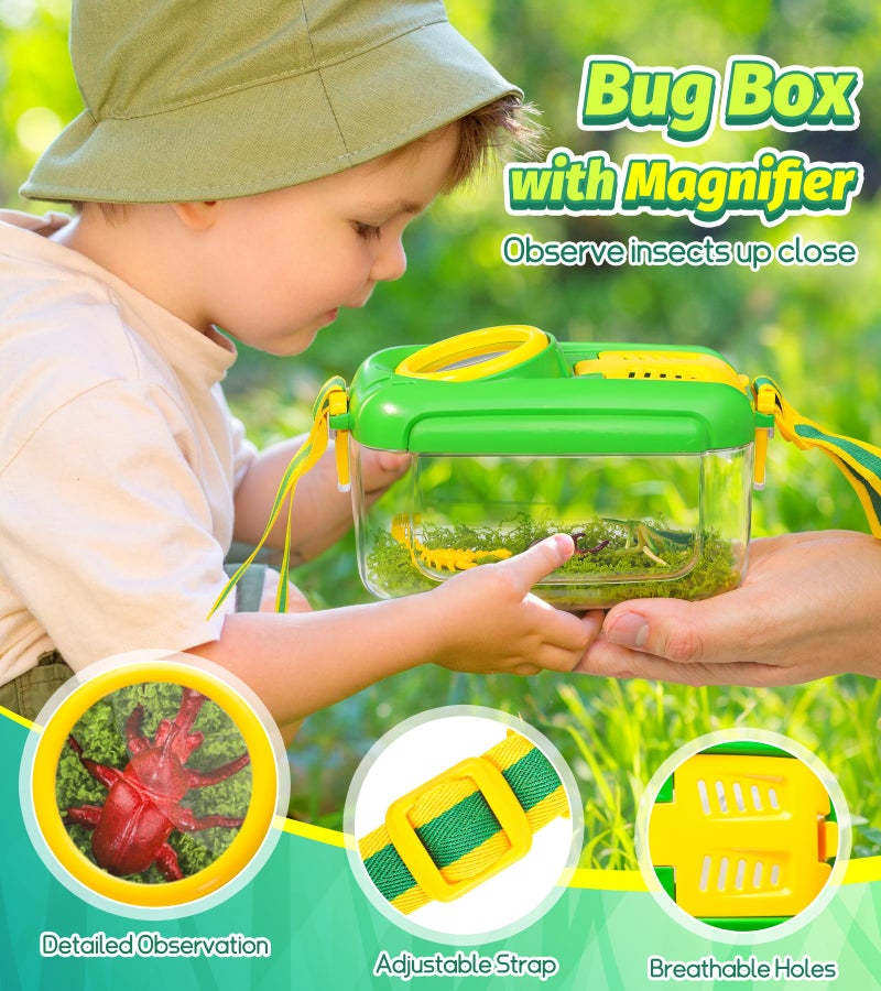 HAIMST Bug Catcher for Kids, 17 PCS Bug Catching Kit with Bug Collector Toy Bugs Butterfly Net Magnifying Glass Insect Catcher Tweezers, Outdoor Explorer Kit for Kids Age 3 4 5 6 7 8 - Image 3