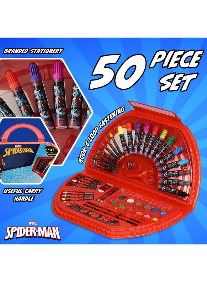 MARVEL Marvel Kids Art Set for Boys Crafts Drawing and Painting Sets for Children Travel Case 40 Plus Pieces Watercolour Paints Crayons Colouring Pencils Art Supplies Spiderman Gifts - Image 4