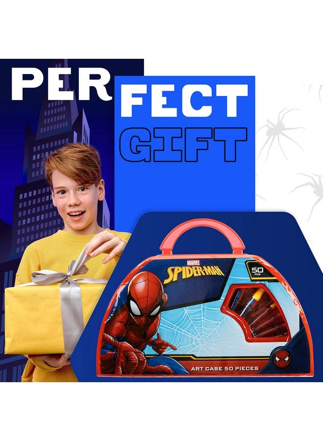 MARVEL Marvel Kids Art Set for Boys Crafts Drawing and Painting Sets for Children Travel Case 40 Plus Pieces Watercolour Paints Crayons Colouring Pencils Art Supplies Spiderman Gifts - Image 3