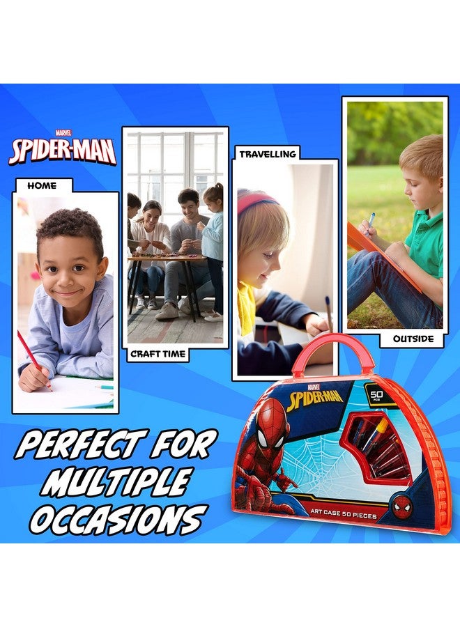 MARVEL Marvel Kids Art Set for Boys Crafts Drawing and Painting Sets for Children Travel Case 40 Plus Pieces Watercolour Paints Crayons Colouring Pencils Art Supplies Spiderman Gifts - Image 5