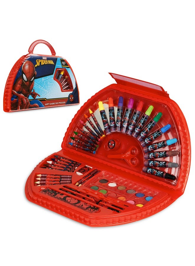 MARVEL Marvel Kids Art Set for Boys Crafts Drawing and Painting Sets for Children Travel Case 40 Plus Pieces Watercolour Paints Crayons Colouring Pencils Art Supplies Spiderman Gifts - Image 1
