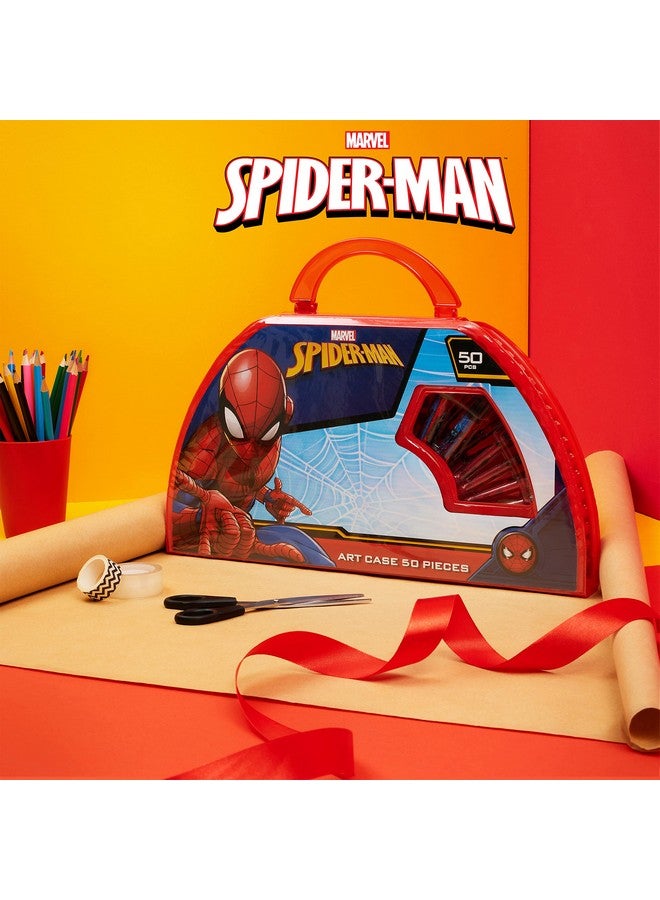MARVEL Marvel Kids Art Set for Boys Crafts Drawing and Painting Sets for Children Travel Case 40 Plus Pieces Watercolour Paints Crayons Colouring Pencils Art Supplies Spiderman Gifts - Image 2