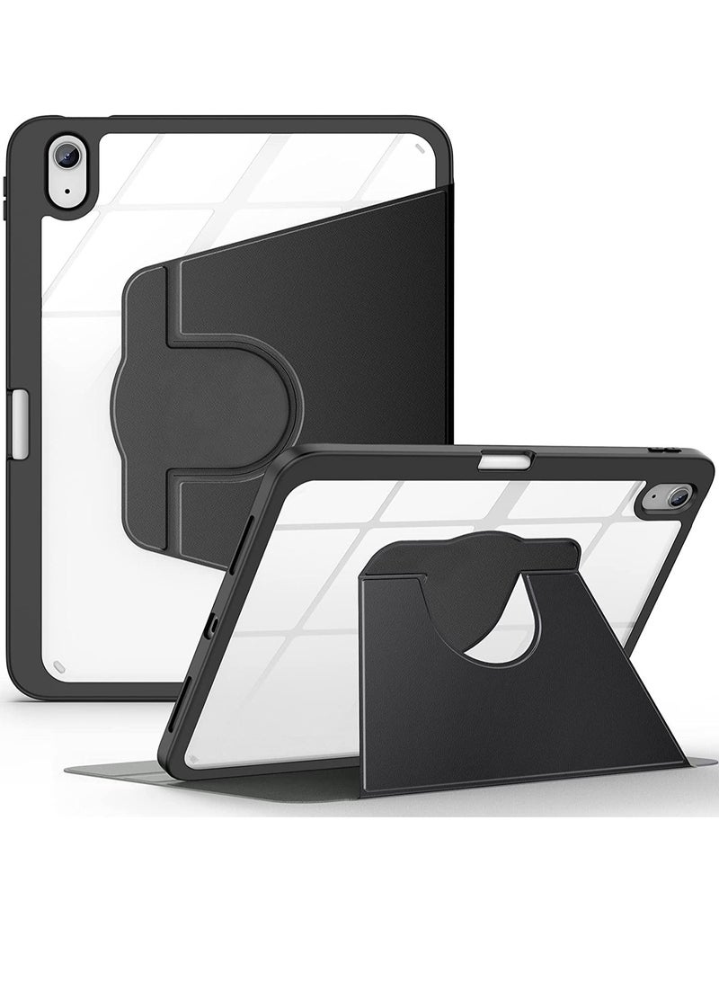 ELTRAZONE Rotating Case for iPad (A16)11th Generation 11 inch (2025) / iPad 10th Generation 10.9 inch(2022) with Pencil Holder,Auto Wake/Sleep,360 Degree Rotation Protective Stand Cover Clear Back- Black - Image 1