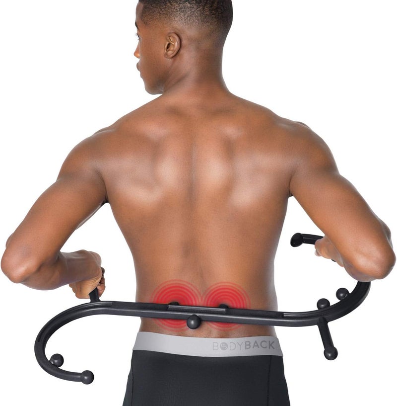 Body Back جهاز تدليك الجسم باك بادي - مصنوع في الولايات المتحدة - عصا تدليك - حزمة كلاسيكية من أدوات تدليك نقاط الزناد - مدلكات الرقبة والظهر - عصا تدليك - مزيل عقد العضلات - أسود - Image 4