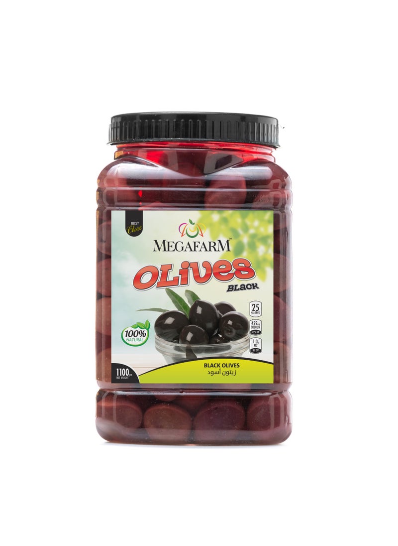 Megafarm Pickled Black Olives 1100gm  - Image 1