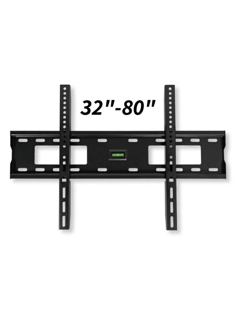 بيتيك حامل تلفزيون ثابت للحائط BEETEC TF-65F لشاشات LCD/LED المسطحة والمنحنية من 32 إلى 80 بوصة، متوافق مع VESA من 200×200 إلى 600×400 ملم، يتحمل حتى 60 كجم/132 رطل، تصميم رفيع بمسافة 30 ملم من الحائط - Image 1
